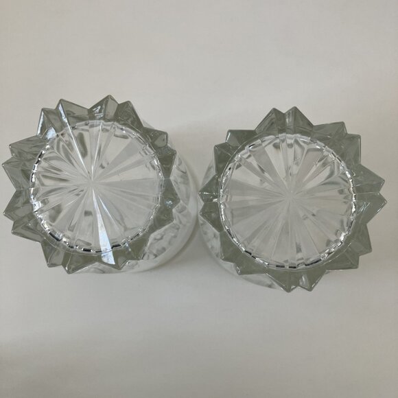 Set of 2 Crown Royal Rocks Glasses White Logo Starburst Base Made in Italy - Picture 3 of 9